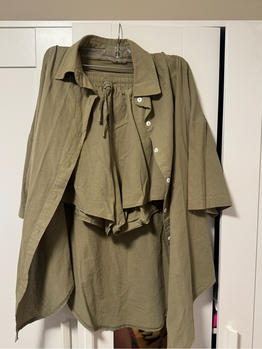 Matching green short set